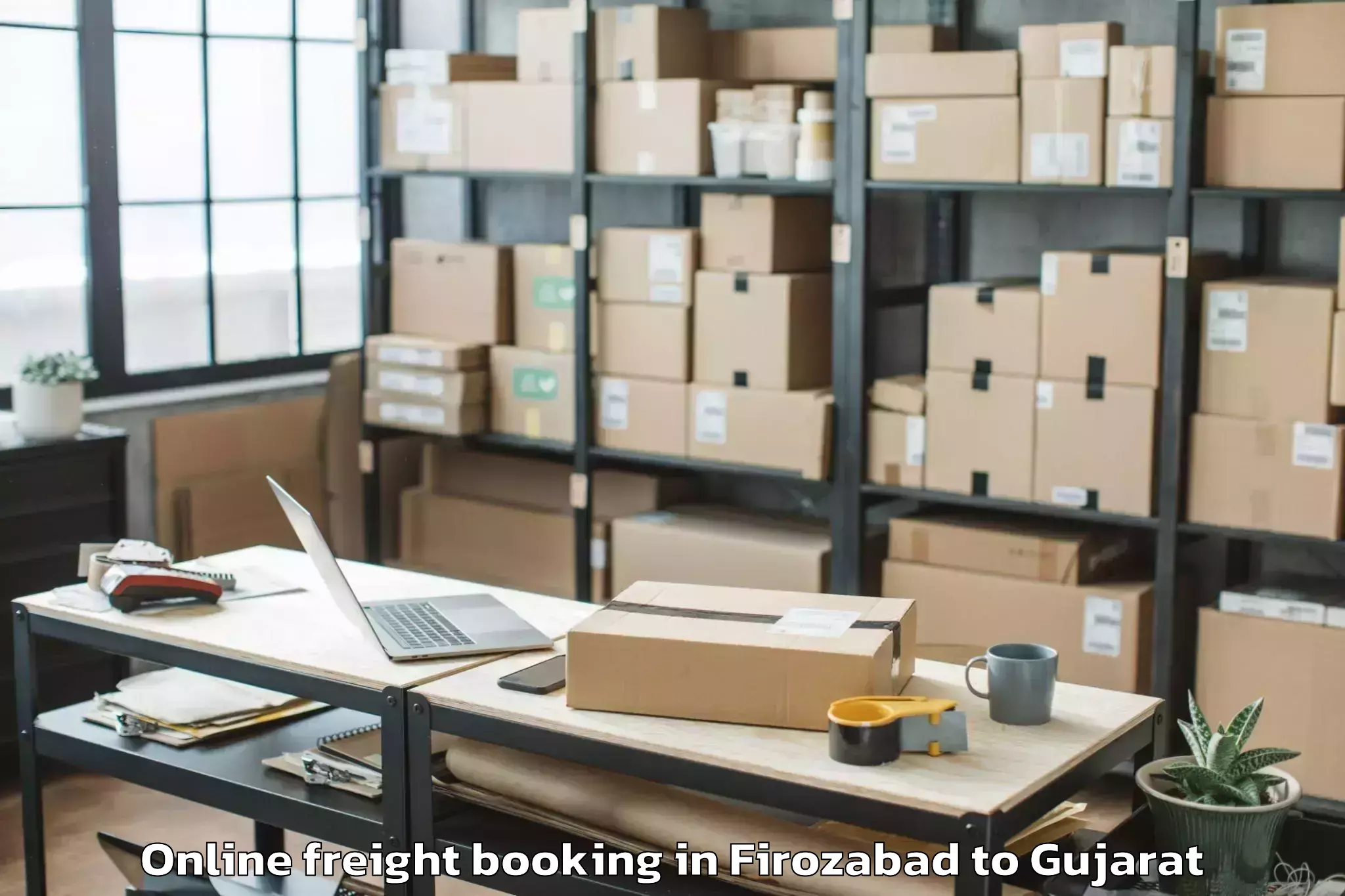 Reliable Firozabad to Una Gir Somnath Online Freight Booking